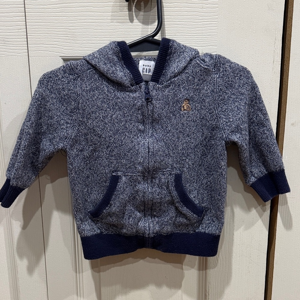 GAP Kids Navy Knit Hoodie 6-12m